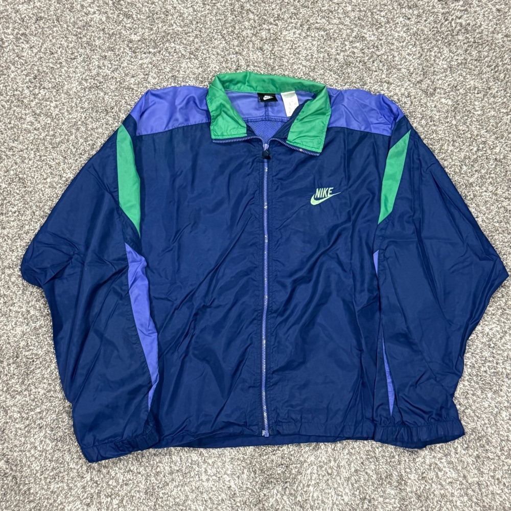 Vintage 90s Nike Windbreaker Jacket Full Zip Colorblock Mens XL Retro Athleisure